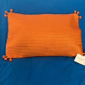 THRŌ Decorative Pillow Cover with Pom Poms